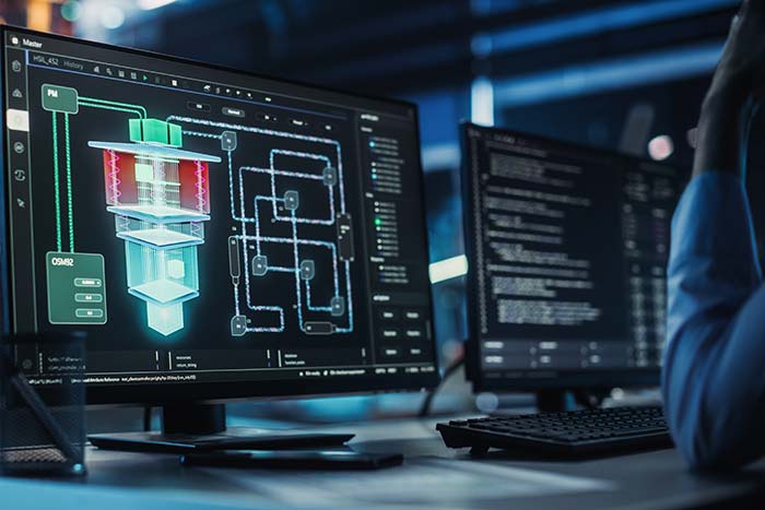 Man looking at a computer