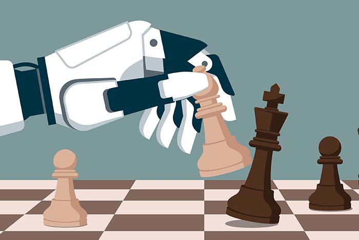 Image of a robot playing chess