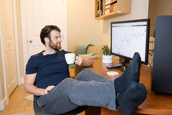 Trader looking at a stock chart