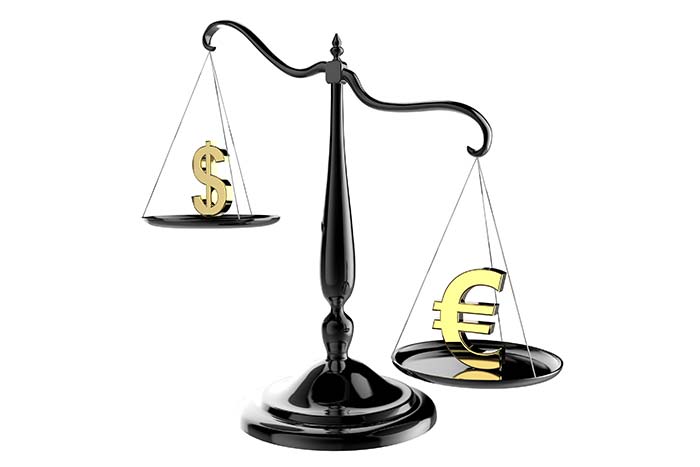 Dollar balancing against Euro.