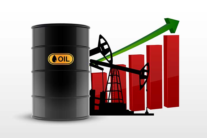 A barrel of oil with prices shooting up